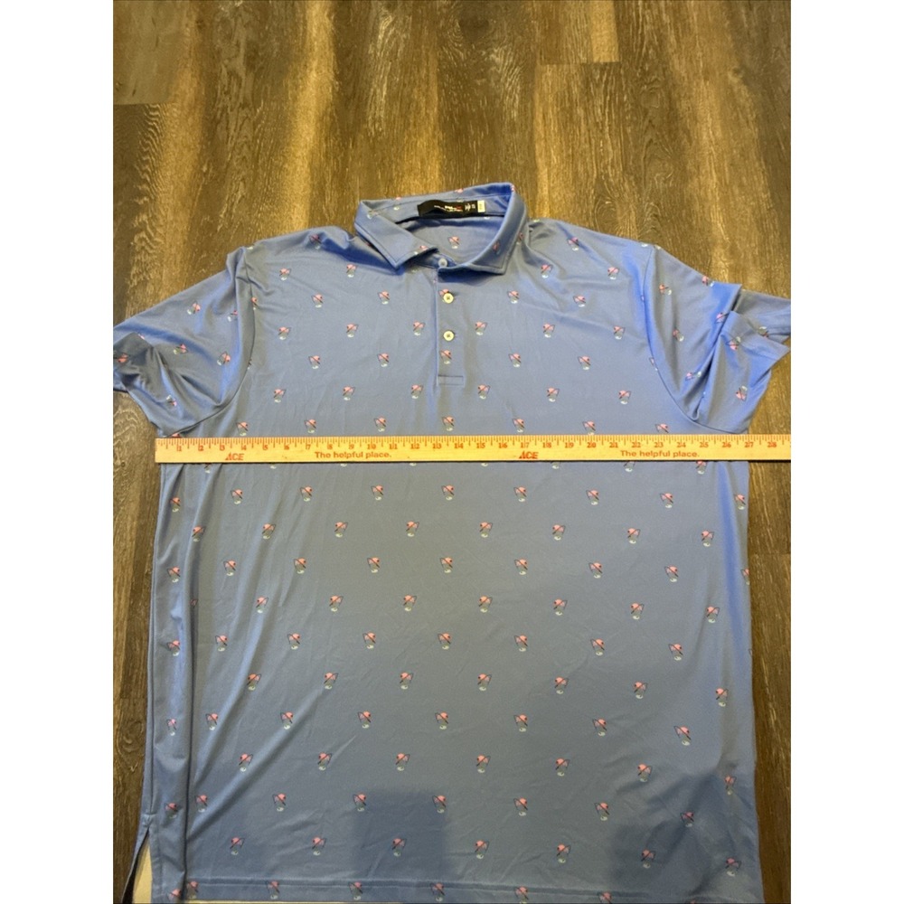 RLX Ralph Lauren Men's XXL Performance Polo Shirt Fishing Flamingo Blue - Picture 8 of 12